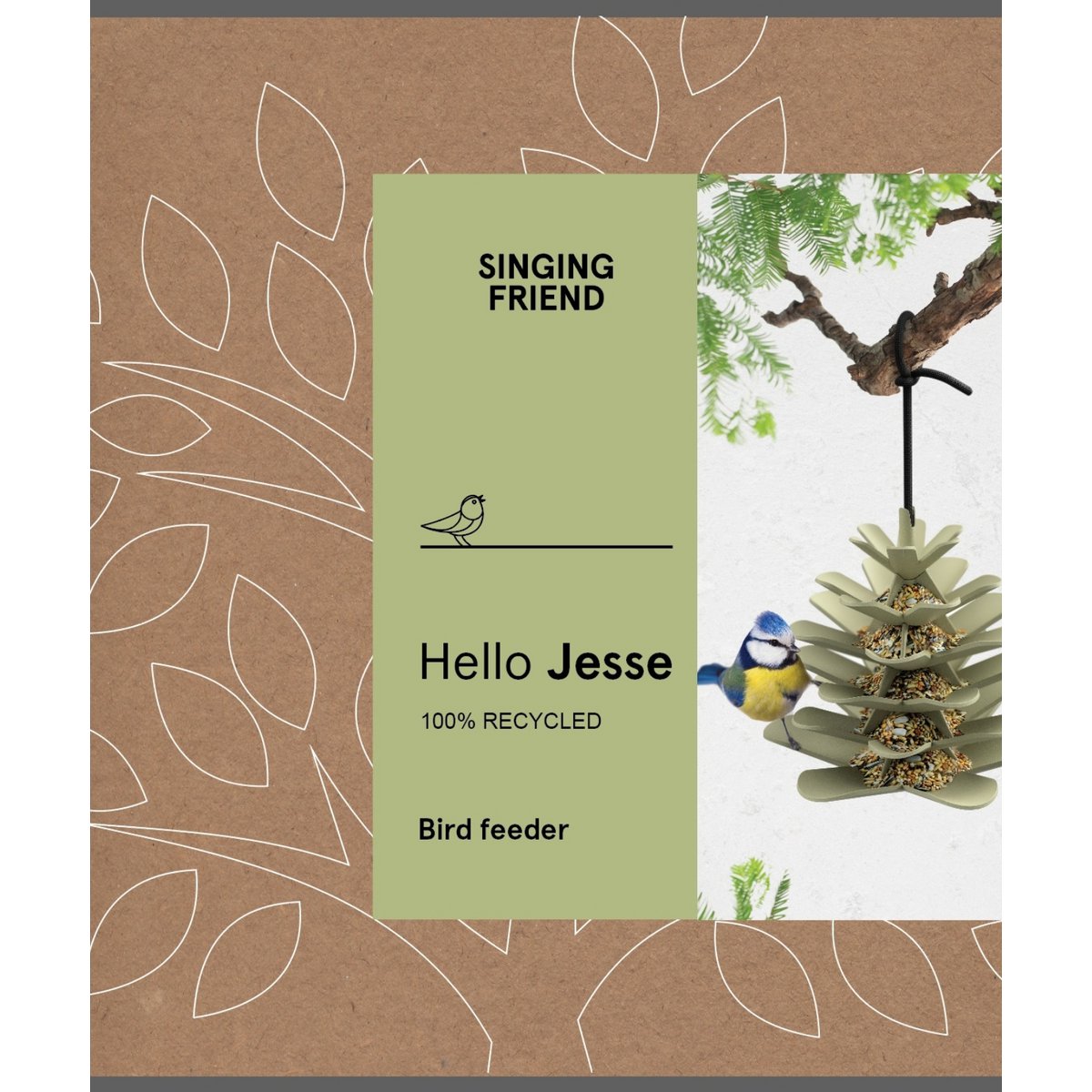 Singing Friend Hello Jesse Vogelvoeder - 100% Gerecycled - Klein - Afbeelding 3