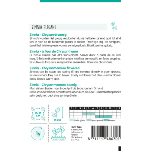 HT Zinnia Chrysanthbloemig gemengd (14867)