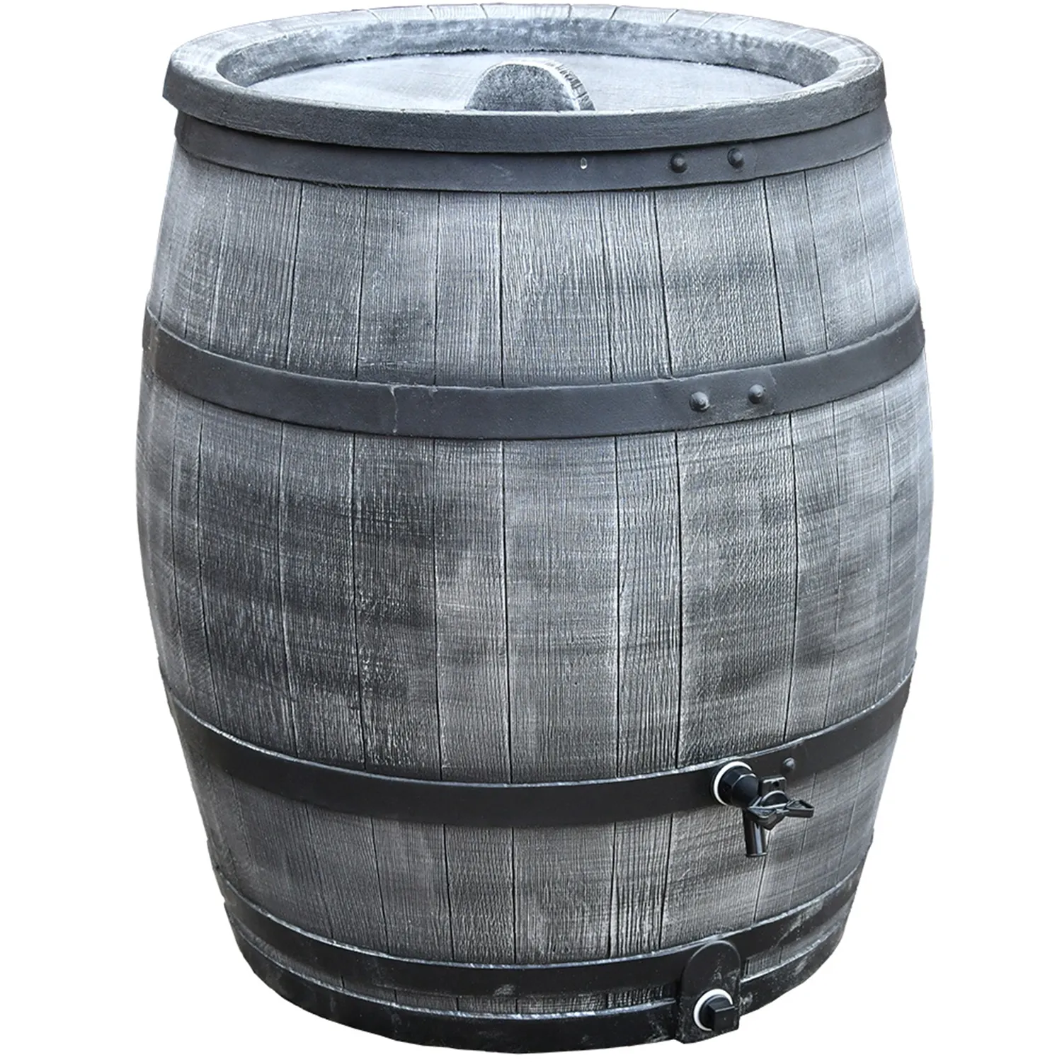 Roto Regenton Houtlook 240 Liter Grijs – Inclusief Kraan & Deksel