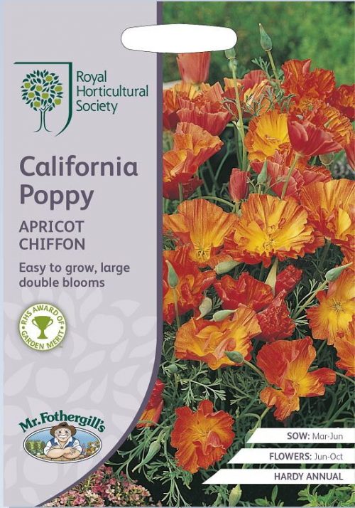 RHS zaden California poppy Apricot Chiffon