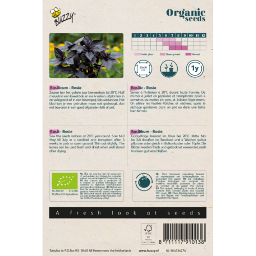 Buzzy® Organic Basilicum Rosie BIO (91013)