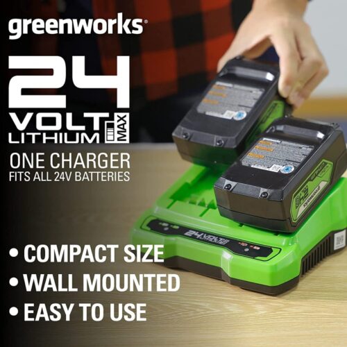 Greenworks 24 volt twinport-oplader 4ah