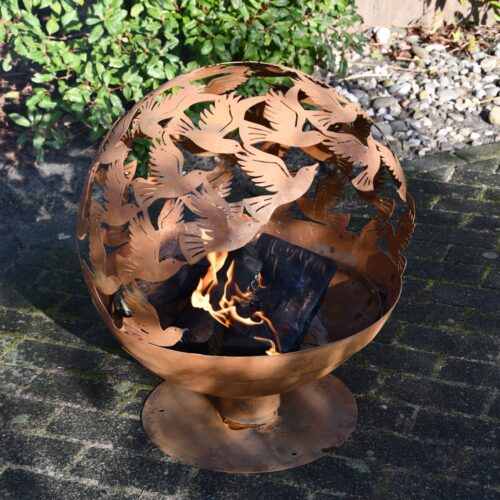 Vuurbal laser cut roest vogels