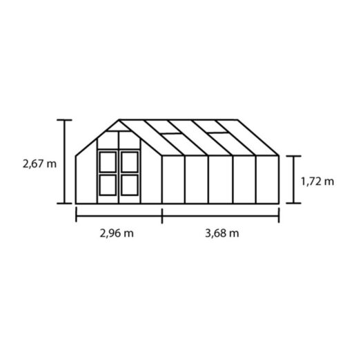 Tuinkas Premium 109, Veiligheidsglas, aluminium