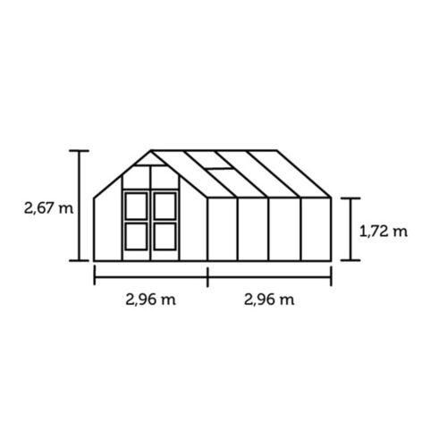 Tuinkas Premium 88, Polycarbonaat, aluminium