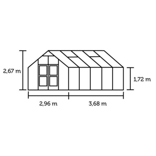 Tuinkas Premium 109, Polycarbonaat, aluminium