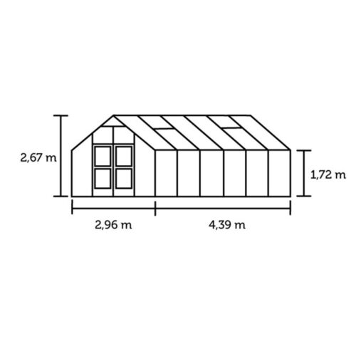 Tuinkas Premium 130, Polycarbonaat, aluminium