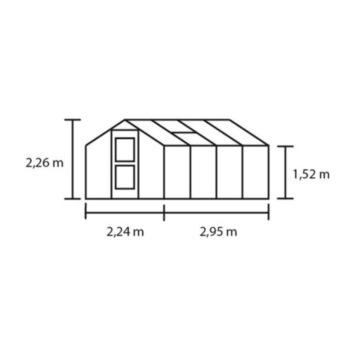 Tuinkas Compact 66, Veiligheidsglas, aluminium