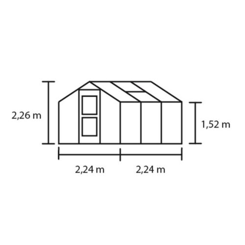 Tuinkas Compact 50, Veiligheidsglas, aluminium