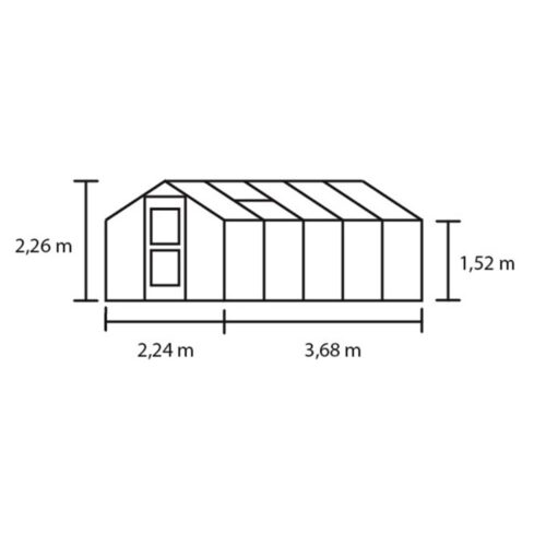 Tuinkas Compact 82, Veiligheidsglas, aluminium