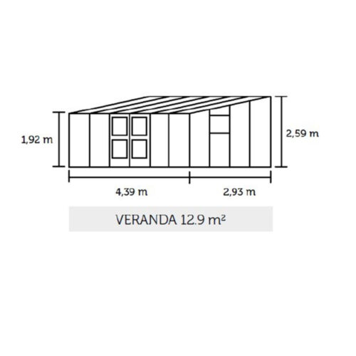 Muurkas Veranda 129, Veiligheidsglas, aluminium