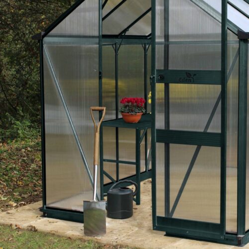 Tuinkas Burford 106, polycarbonaat, groen gecoat