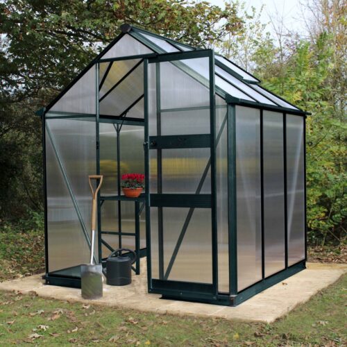 Tuinkas Burford 66, polycarbonaat, groen gecoat