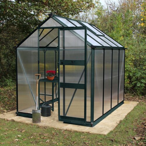 Tuinkas Burford 86, polycarbonaat, groen gecoat