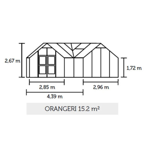 Tuinkas Orangery 152, veiligheidsglas