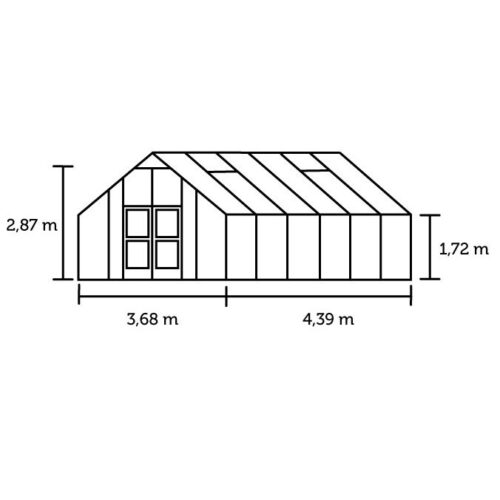 Tuinkas Gardener 161, polycarbonaat, antraciet