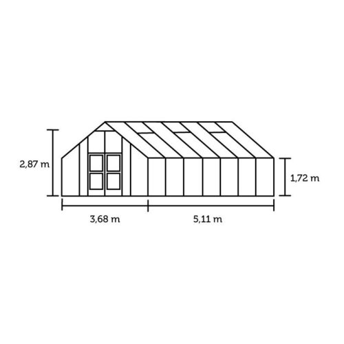 Tuinkas Gardener 188, polycarbonaat, antraciet